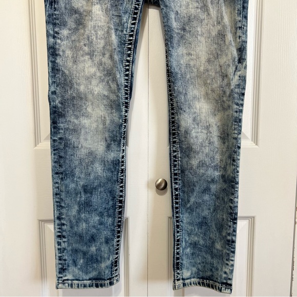 Miss Me Embellished Signature Ankle Skinny Jeans Acid Wash Mid Rise Size 30 Y2K - Picture 7 of 16